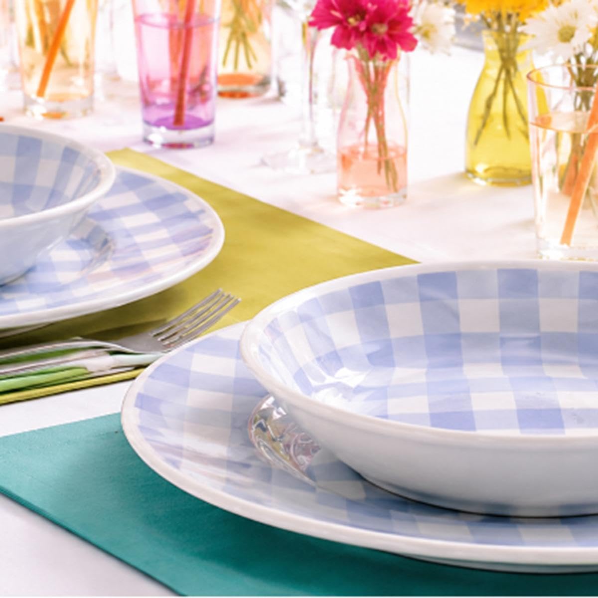 Luminarc Ingrid - Servizio da tavola in vetro opale blu, 18 pezzi, 6
