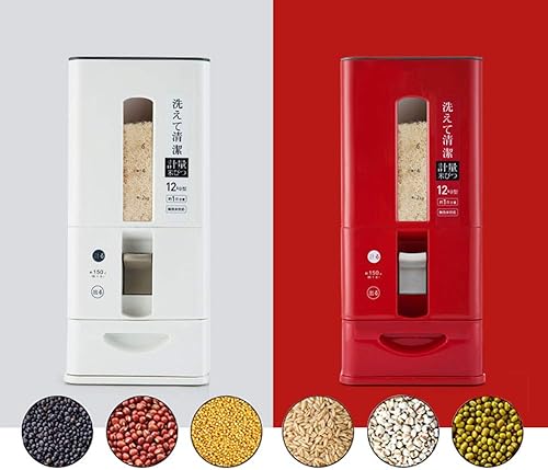 Miniatura 9 de Dispensador de arroz, contenedores de almacenamiento de plástico, contenedor de almacenamiento sellado al aire para mantener el arroz seco, fresco y