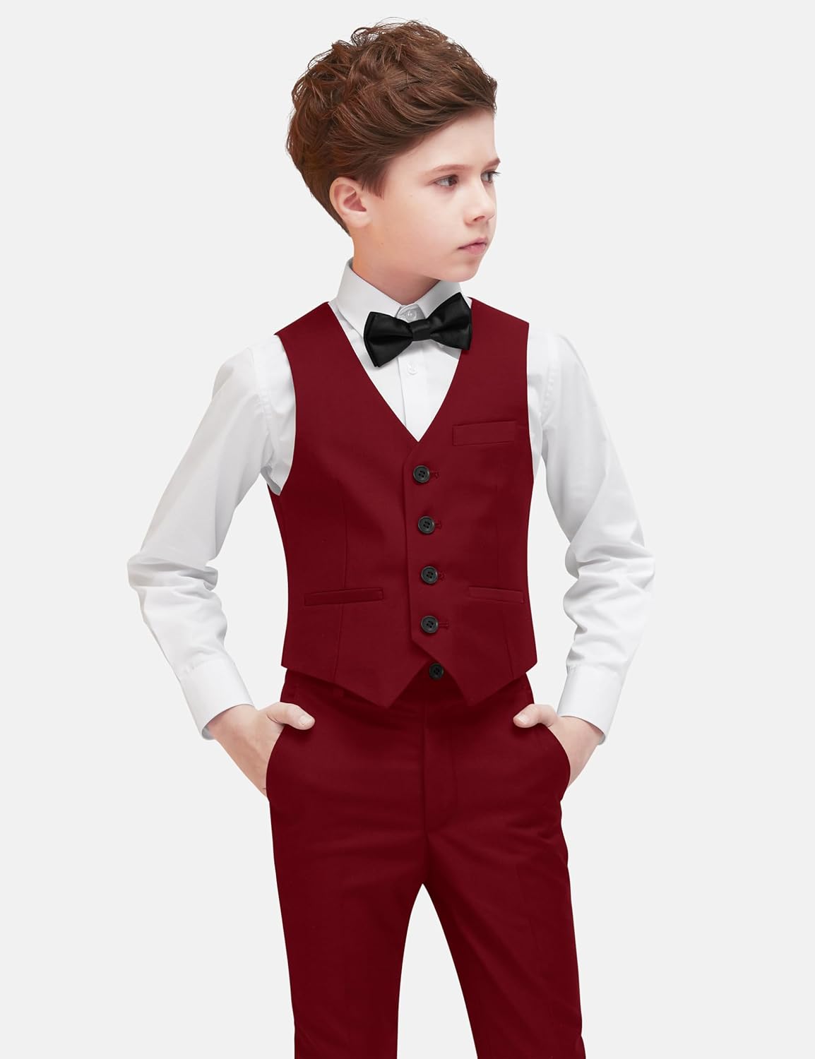 Boys' Formal Dresswear Suits Set, with Suspenders, Adjustable Waist - Image 3