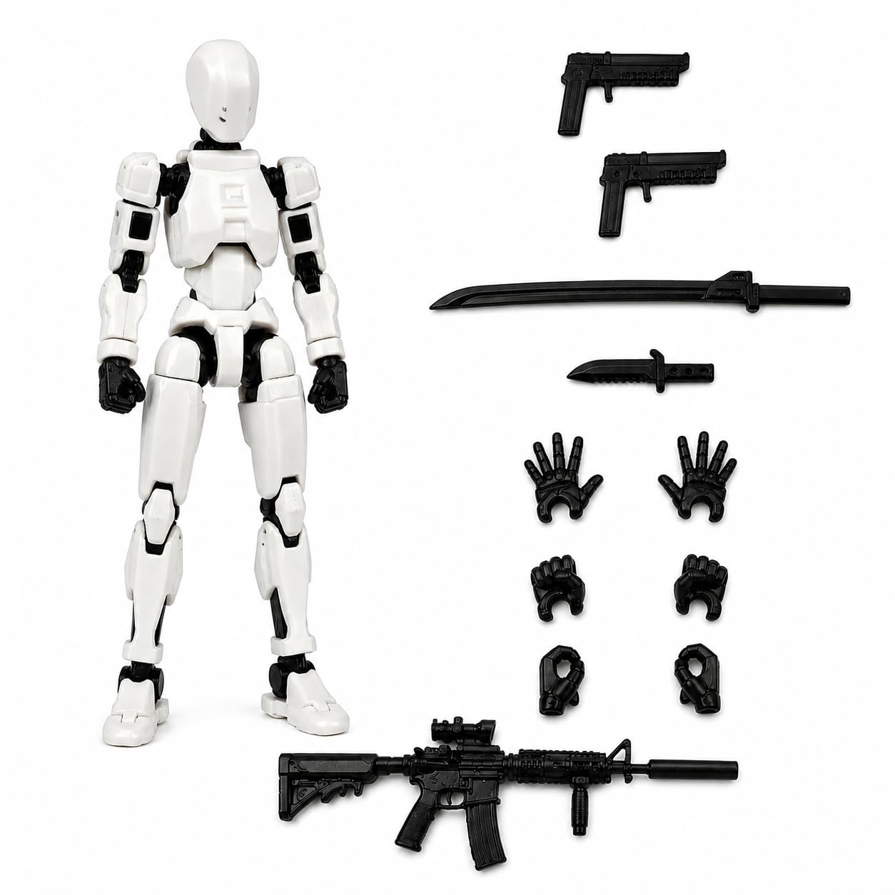 Dummy 13 Poseable Robot Action Figure | Fully Articulated 3D Printed Model | Dynamic Poseable Toy with Interchangeable Hands-image-17