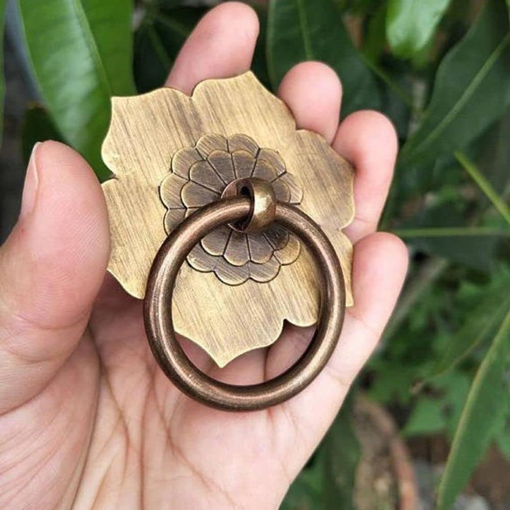 Drawer Knob Durable Cabinet Drop Ring Pulls Cabinet Knocker Door Handles Furniture(Antique Bronze-Medium Ring)