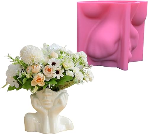 Maceta de ángel 3D, molde de silicona, maceta para suculentas, jarrón de cactus, yeso, molde de hormigón, soporte para bolígrafo, molde de resina de