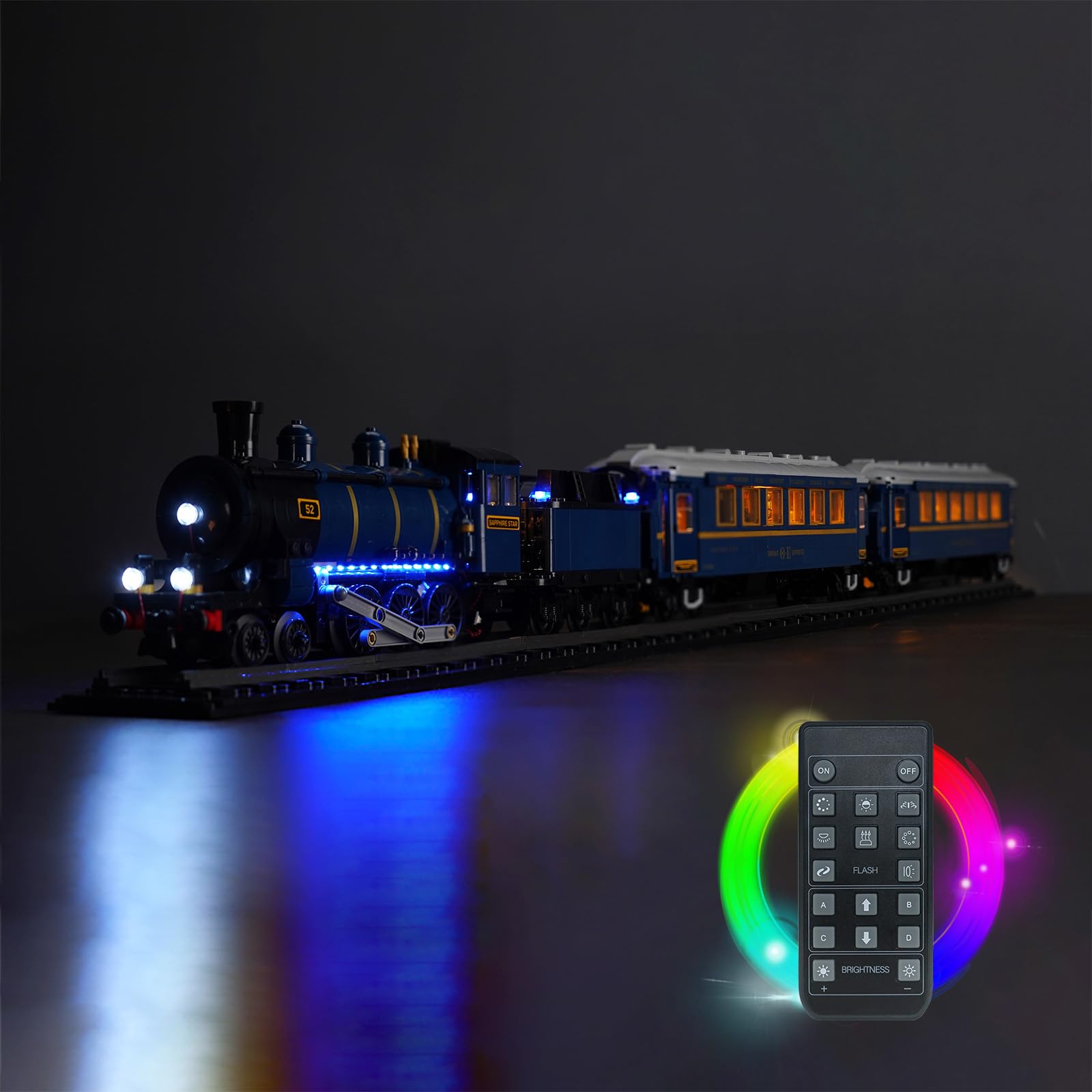 Zestaw oświetlenia LED BrickBling pilot zdalnego sterowania, kompatybilny z Lego The Orient Express Train 21344, zestaw oświetlenia dekoracyjnego do kreatywnych zabawek