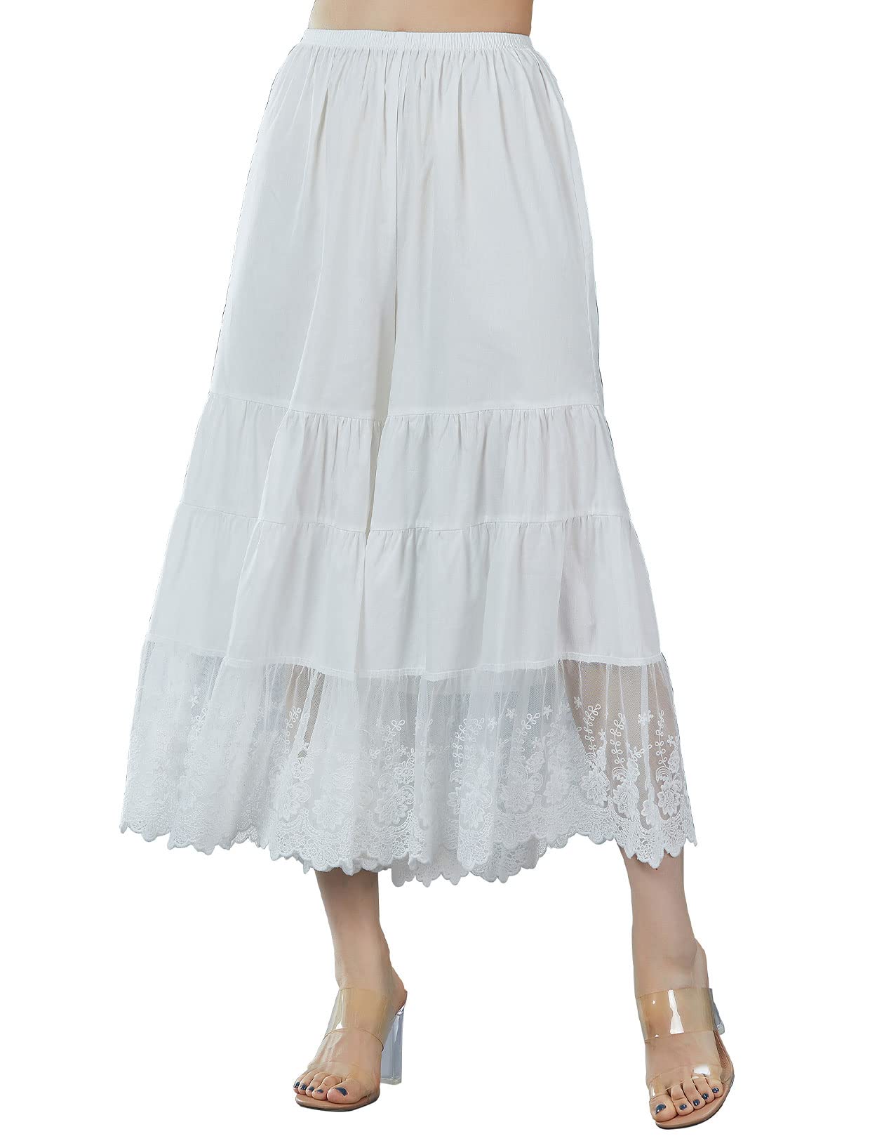 Beautelicate Women Cotton Batiste Culotte Slip Pettipants Lace