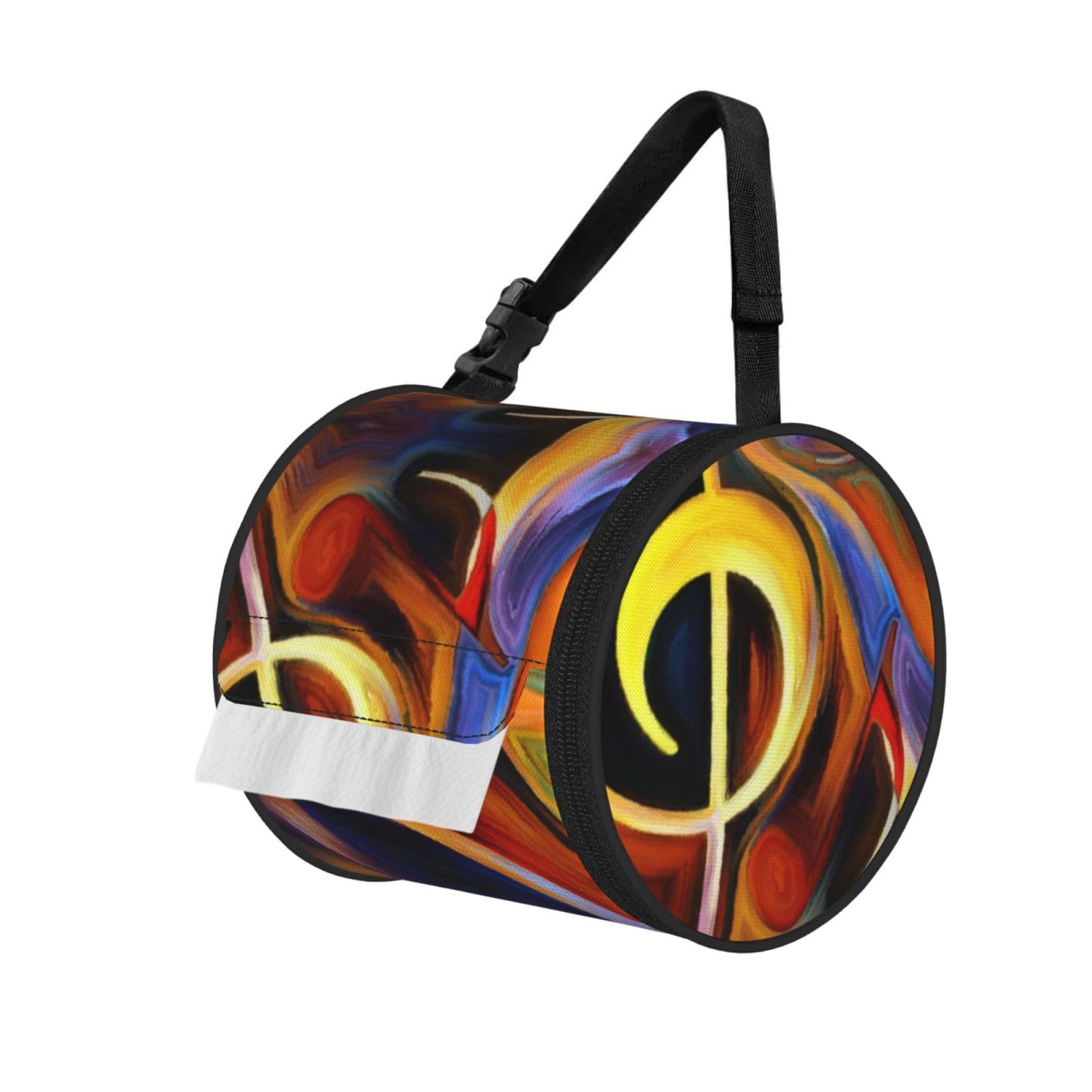 Muisc Note Print Hanging Toilet Paper Holder Camping Paper Towel Holder Portable Car Roll Paper Storage Bag With Adjustable Strap Suitable For Bathroom,Kitchen