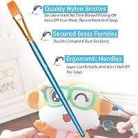 Vicloon 10 részes nylon ecsetkészlet - akvarell, akril és olajfestéshez - különböző méretű és formájú ecsetek kezdőknek és művészeknek - kék 3