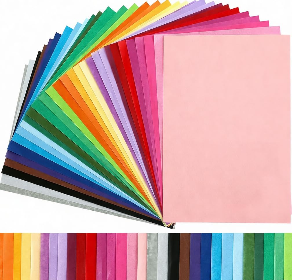 Tissue Paper Bulk for Crafts 11.5" x 8" Assorted Colored 300 Sheets 30 Colors Rainbow Tissue Paper for Holidays Christmas Halloween DIY Flower Pom Pom