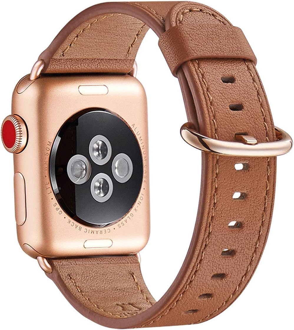 WFEAGL Compatible with Apple Watch Band 42mm(Series 3 2 1) 44mm 45mm 46mm 49mm Women, Top Grain Genuine Leather Band for iWatch Ultra SE 3 2 1 &