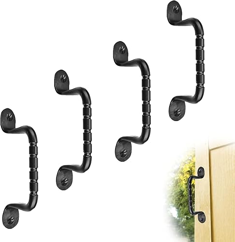 Miniatura 10 de Paquete de 2 manijas de pecho de 4.5 pulgadas, manijas rústicas de puerta de gabinete de hierro, accesorios antiguos para cajón, tiradores de cajón