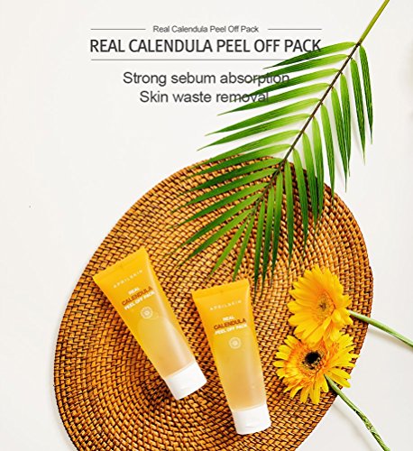 Image of APRILSKIN Real Calendula Peel Off Pack, 3.52 oz | Skin Soothing and Calming Face Mask | Removes Impurities, Blackheads, and Excess Oil | Suitable for All Skin Types | Korean Beauty Mask