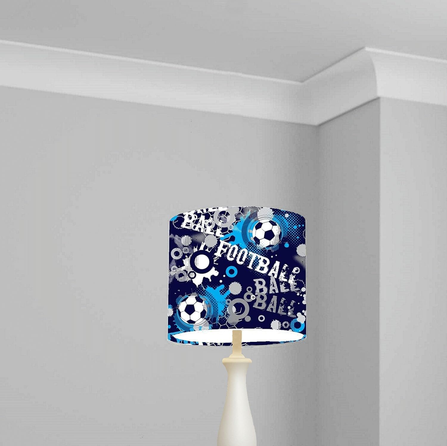 Blue Soccer Football Theme Ceiling Lampshade Lightshade for Nursery - Multiple Sizes