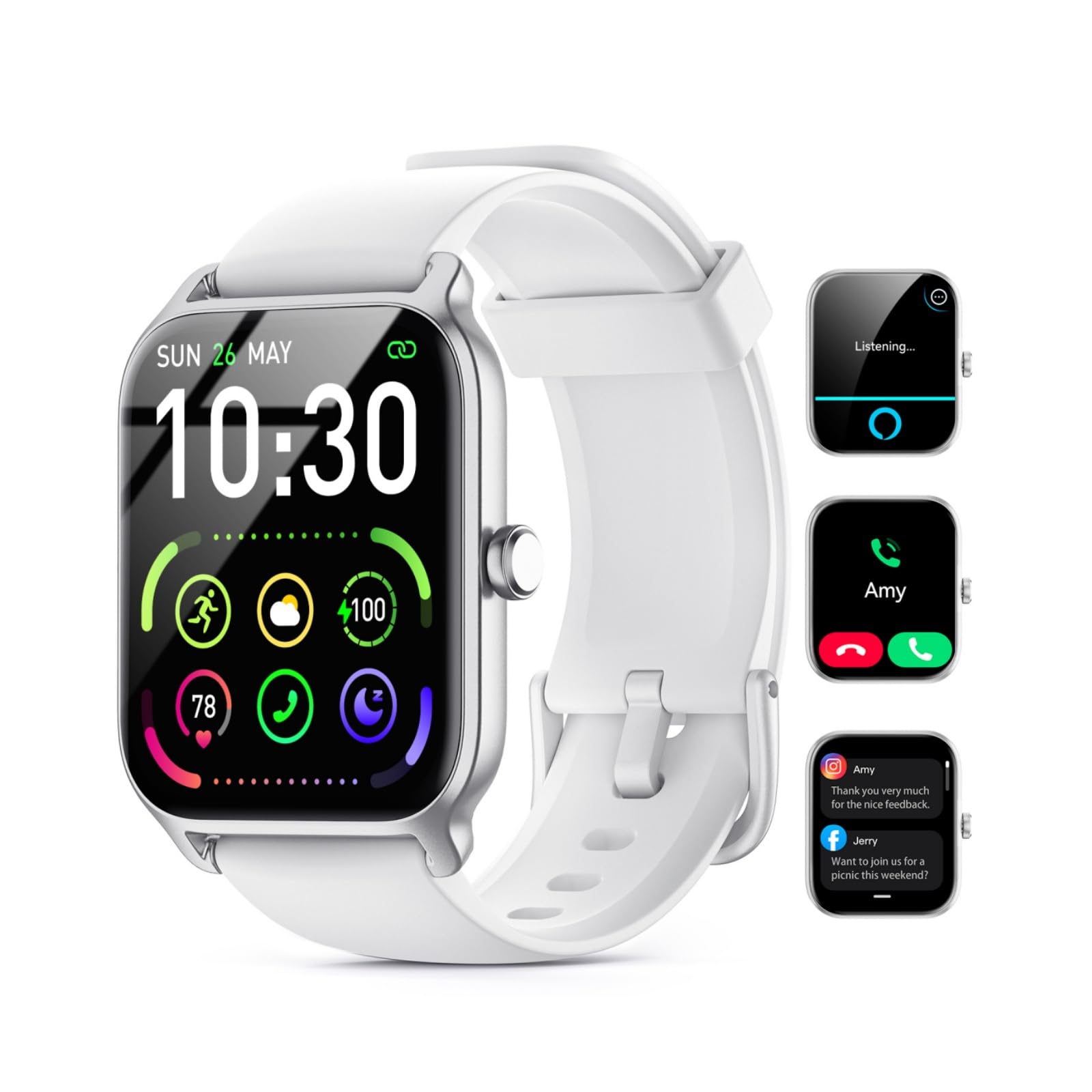 Smart Watches for Women Men, 2026 Smartwatch 1.85''Alexa Fitness Tracker Smart Watch Compatible for Android iPhone with Bluetooth Call (Answer/Make),