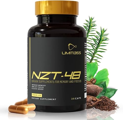 NZT-48 Brain Booster  Suplementos cerebrales nootrópicos para la memoria y la concentración  Suplemento energético natural premium con cafeína,