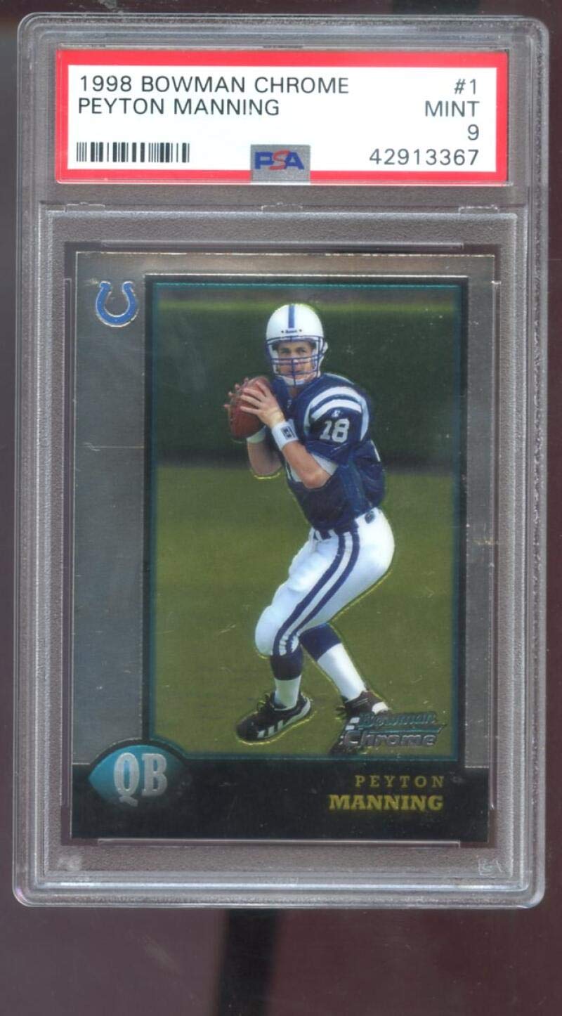 セール PEYTON MANNING BOWMAN CHROME RC マニング Amazon.com: 1998 Bowman Chrome #1 Peyton Manning ROOKIE RC