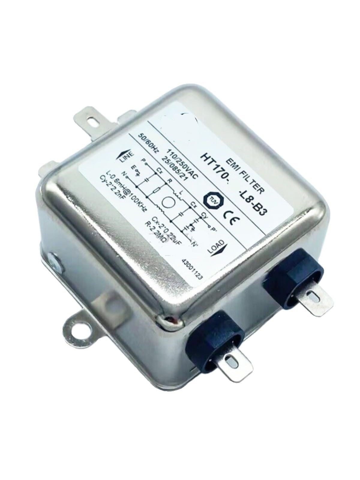 Filtre monophasé HT170-16-L8-B2 16A avec technologie anti-interférence