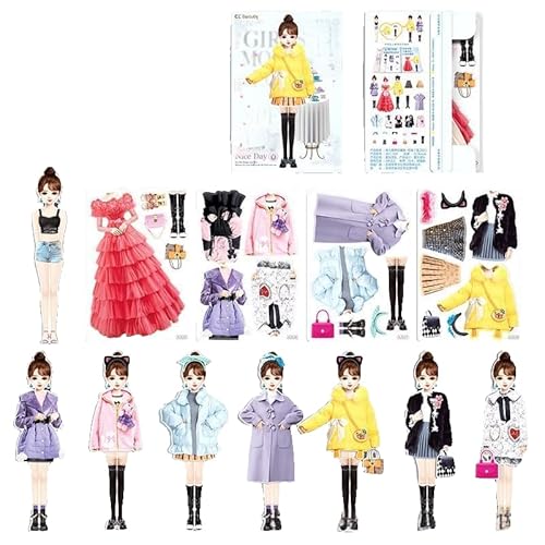 WDXIA Magnetic Princess Dress Up Paper Doll, 2025 Pieces, Ages 4-7, Pretend Play Toys (B Set)