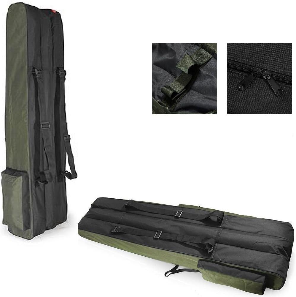 JPA 3 POCKETS 80cm FISHING HOLDALL BAG LUGGAGE for made up rods & reels GREEN BLACK