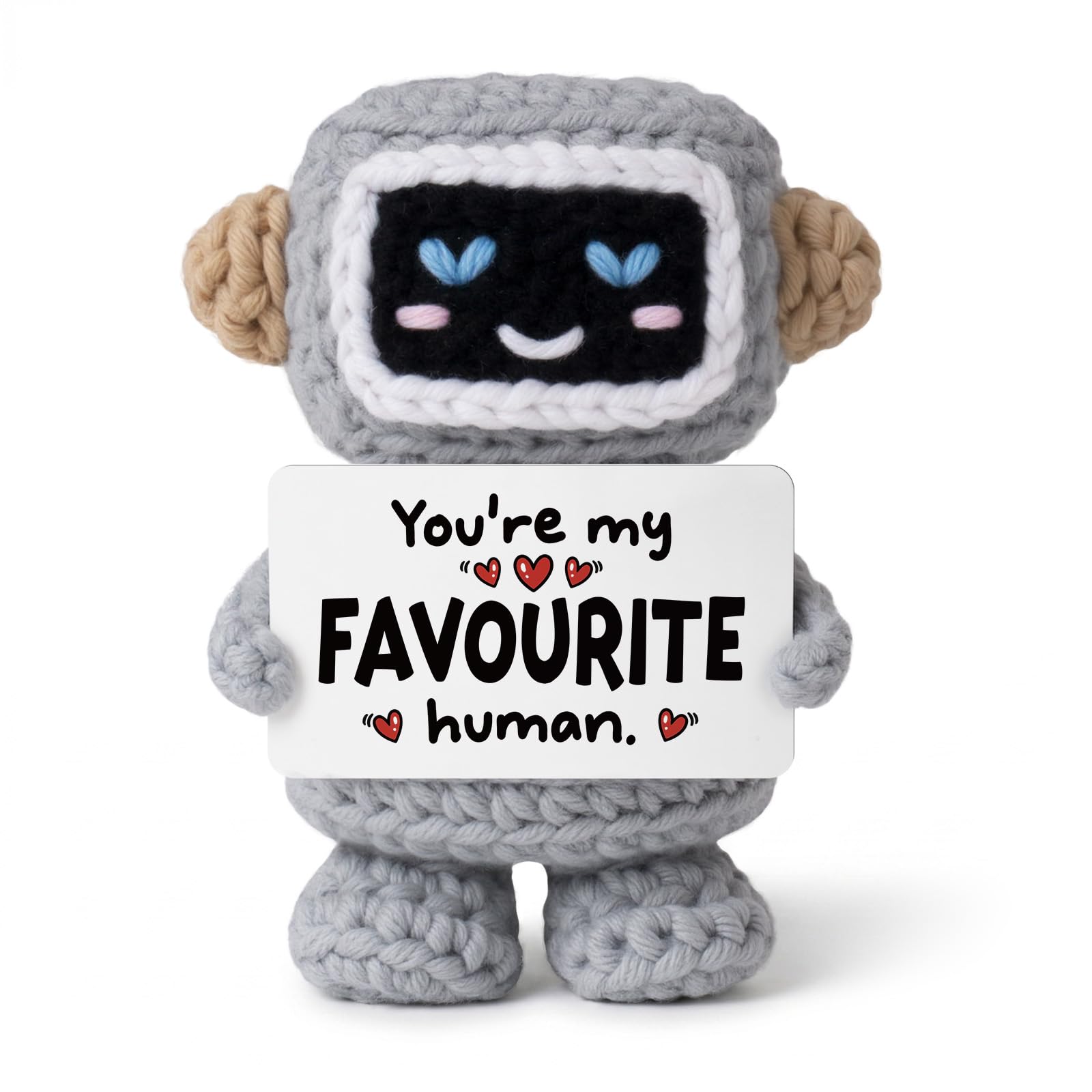 Anniversary Birthday Gifts for Him Husband Boyfriend, Funny Crochet Robot