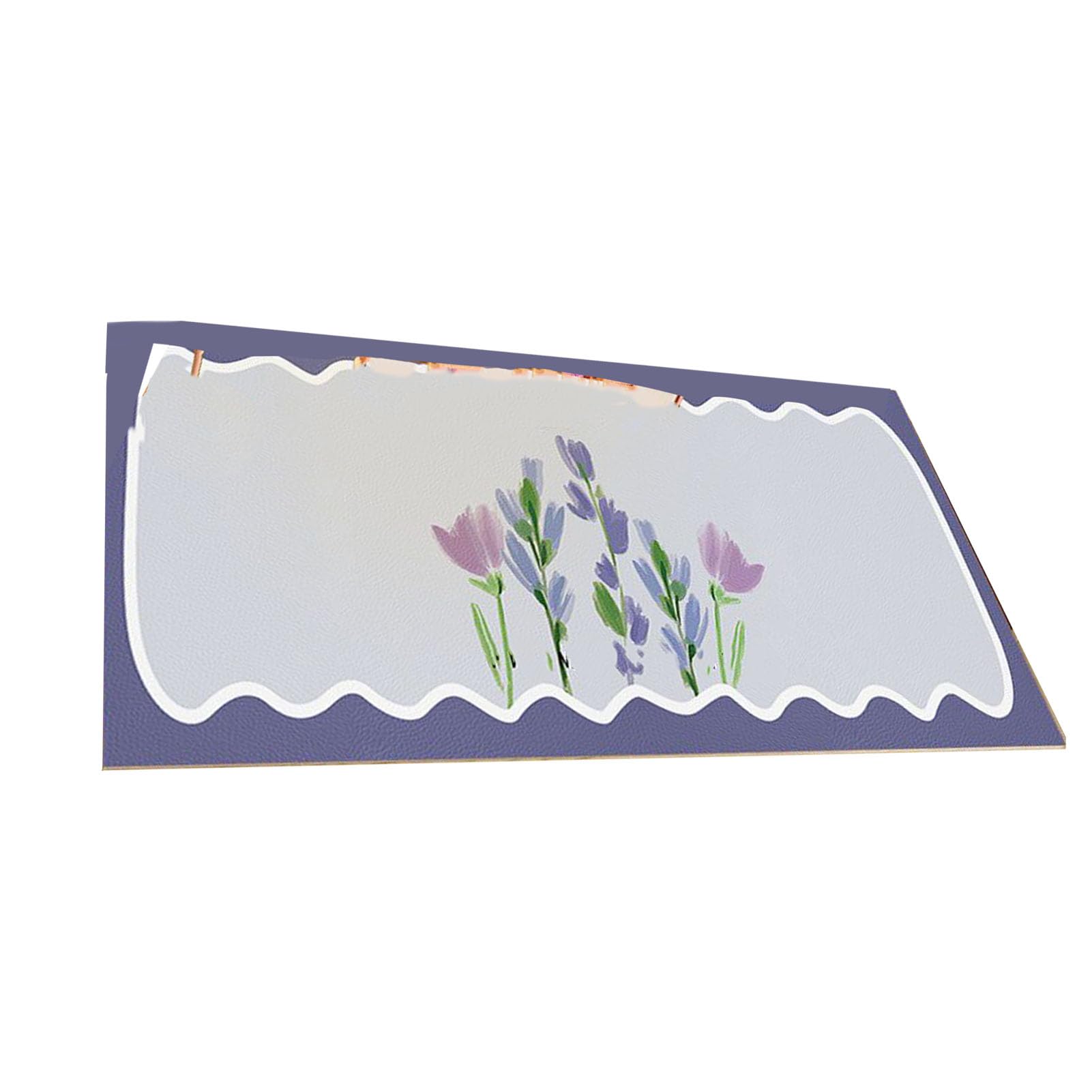 Sottomano da Scrivania, Sottomano da Scrivania Bellissimo Motivo Floreale Impermeabile in PVC per Ufficio (fiore viola 40x120 cm/15,7x47,2 pollici)