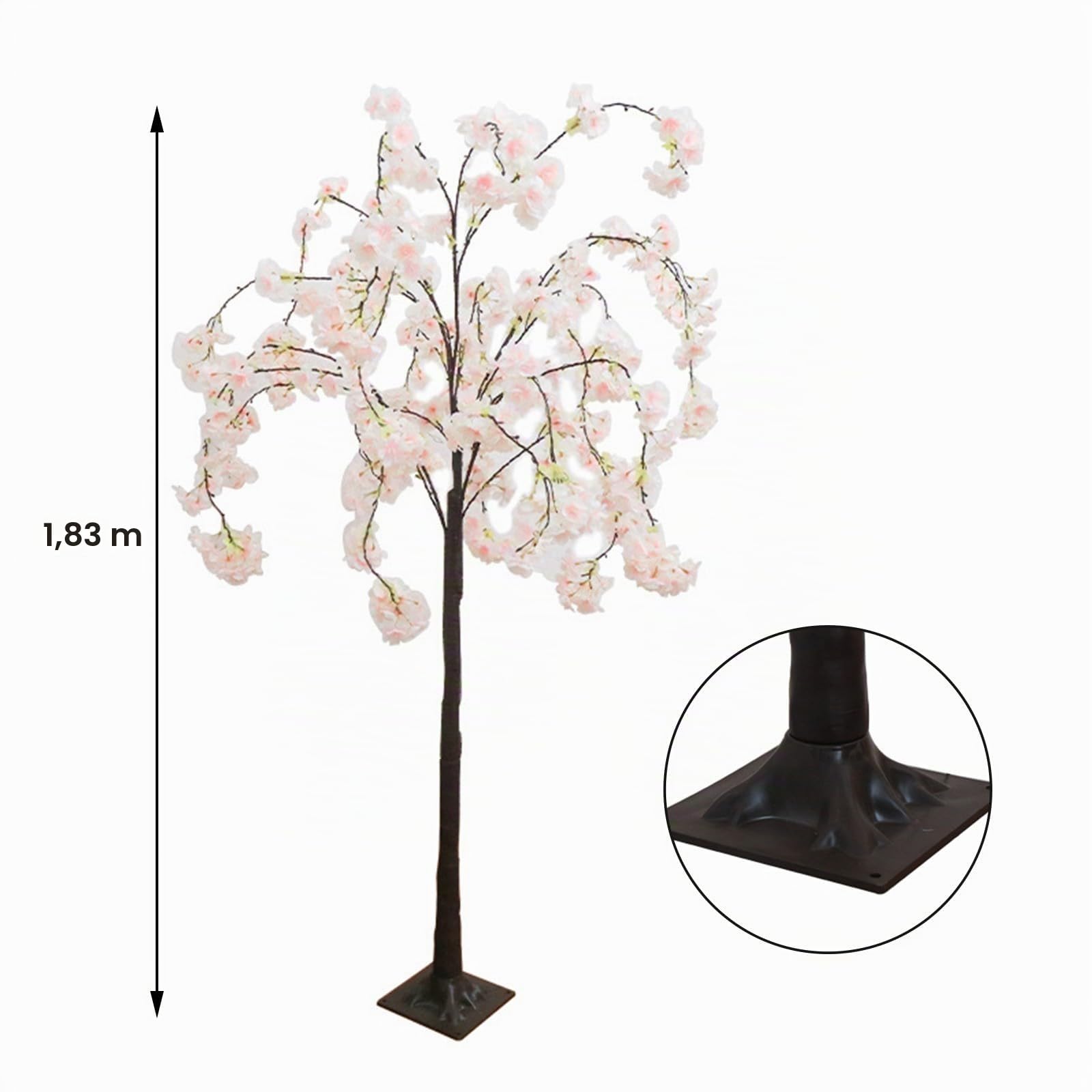 Árbol de Cerezo de 6 pies con 500 Luces LED, árbol Iluminado artificialmente para decoración del hogar, 8 Modos de iluminación, árbol Rosa con Flores Artificiales para decoración