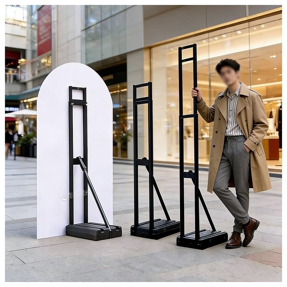 Soporte Para Carteles Con Altura Y Ángulo Ajustables, Con Base Mejorada Rellenable De Agua; Pedestal De Pie Para Señalización Publicitaria En Interiores Y Exteriores