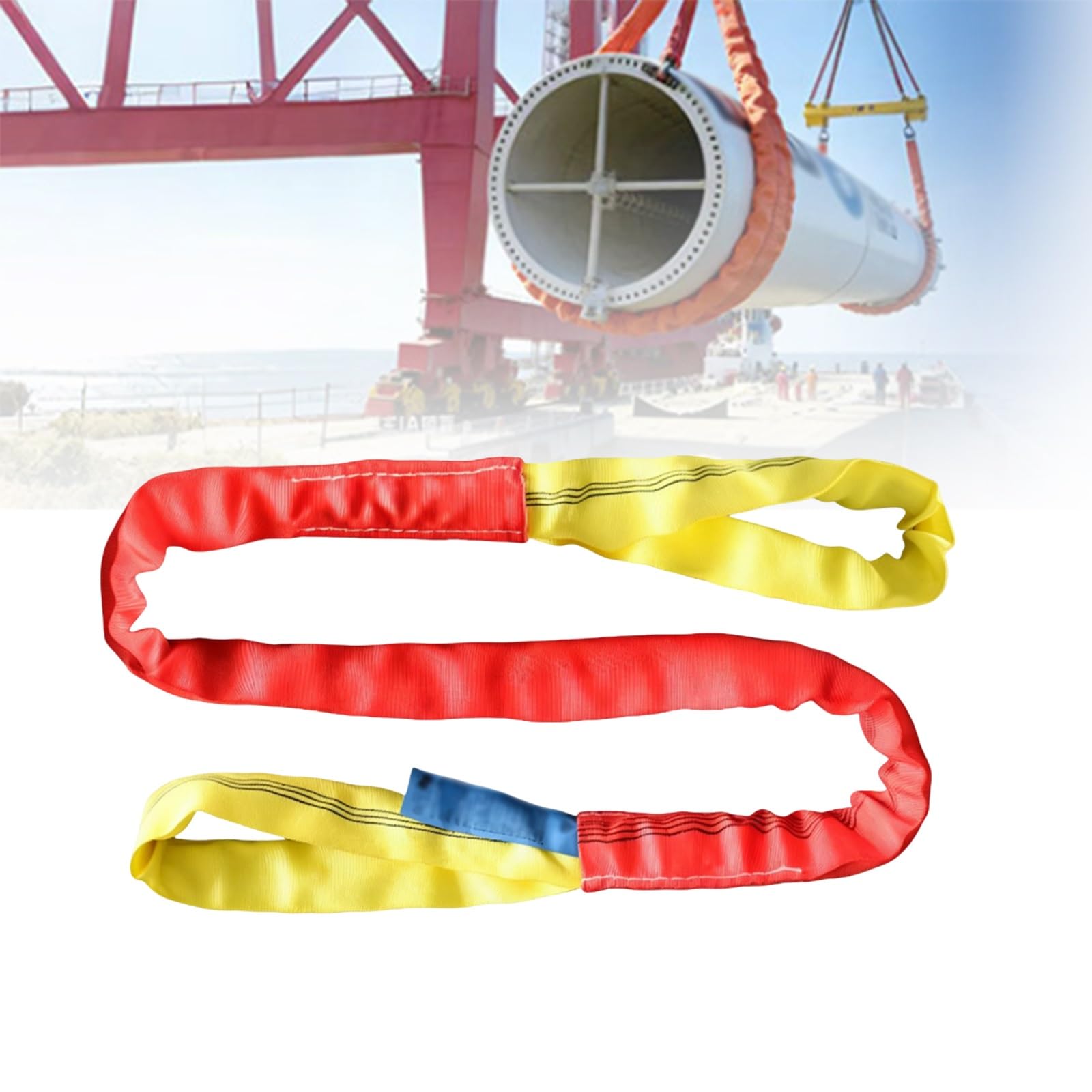 Braca Ad Anello In Poliestere Con Asole Terminali Tipo Eye-and-eye, Braca Di Sollevamento Resistente, Leggera E Pieghevole Per Cantieristica Navale, Trasporti, Macchinari(3 tons,2m)