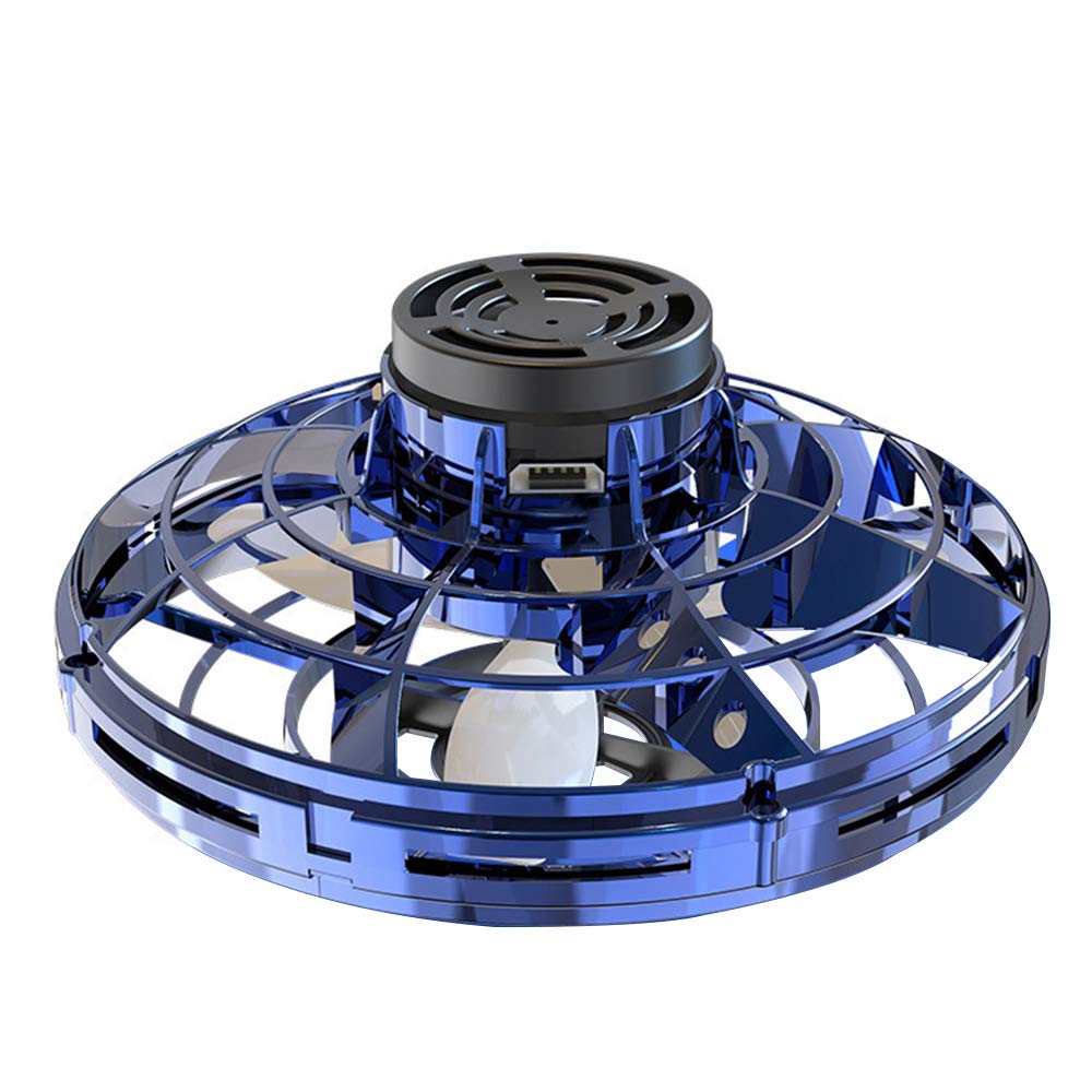 ACLIX Hand Operated Drones, Flying Toys Drones, Mini UFO Flying Drones Toys for Kids, 360° Rotating & Shining Led Lights for Kids Adults Outdoor Fun (Blue)
