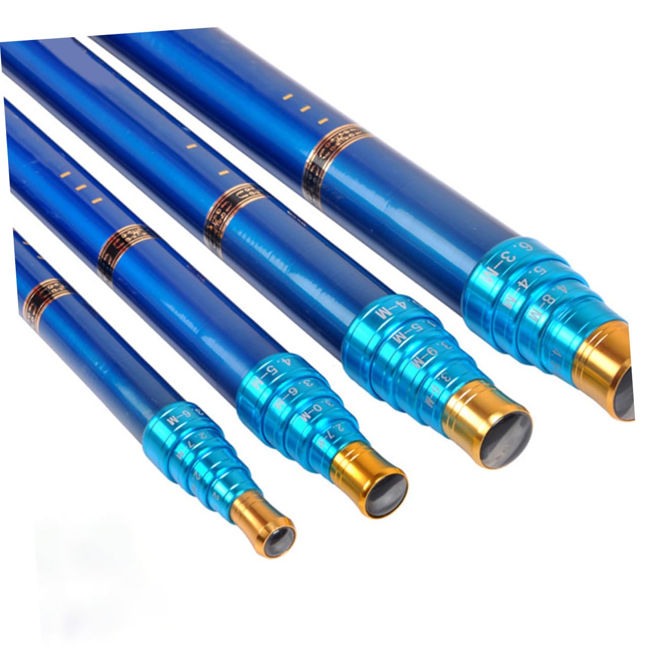 Canna da Pesca Blu Ultra Corta Retrattile in Fibra di Carbonio | Design Compatto, Alta Resistenza e Impugnatura Antiscivolo, Uso in Fiumi e Torrenti, Formato Leggero