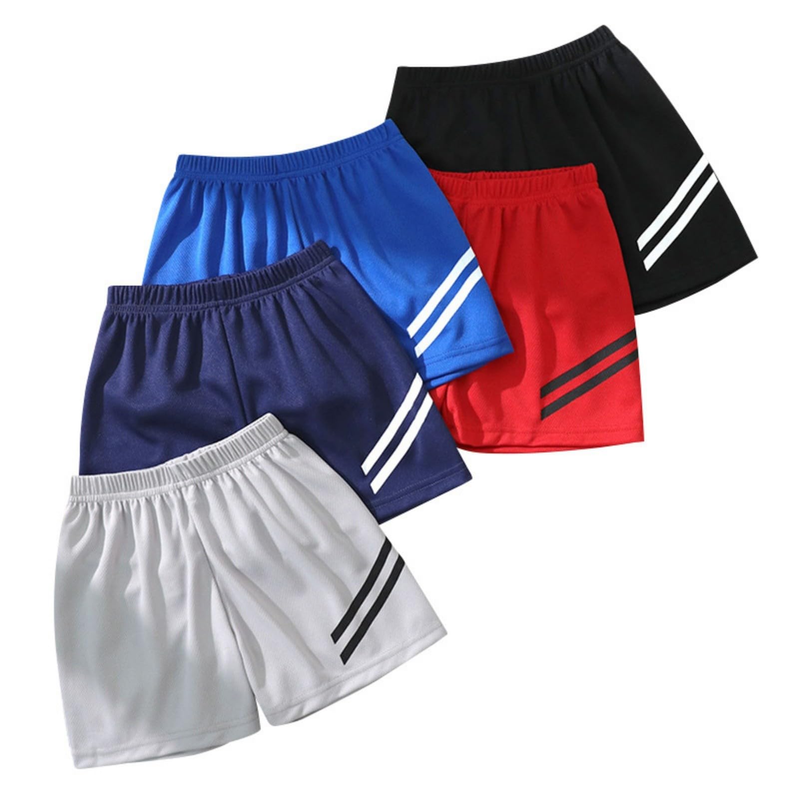 Generico 5 Pezzi Abbigliamento Bambino Sportivi Athletic Mesh Shorts with Pockets Pantaloncini Corti con Leggings Leggeri Traspiranti Pants Casual Pantalone