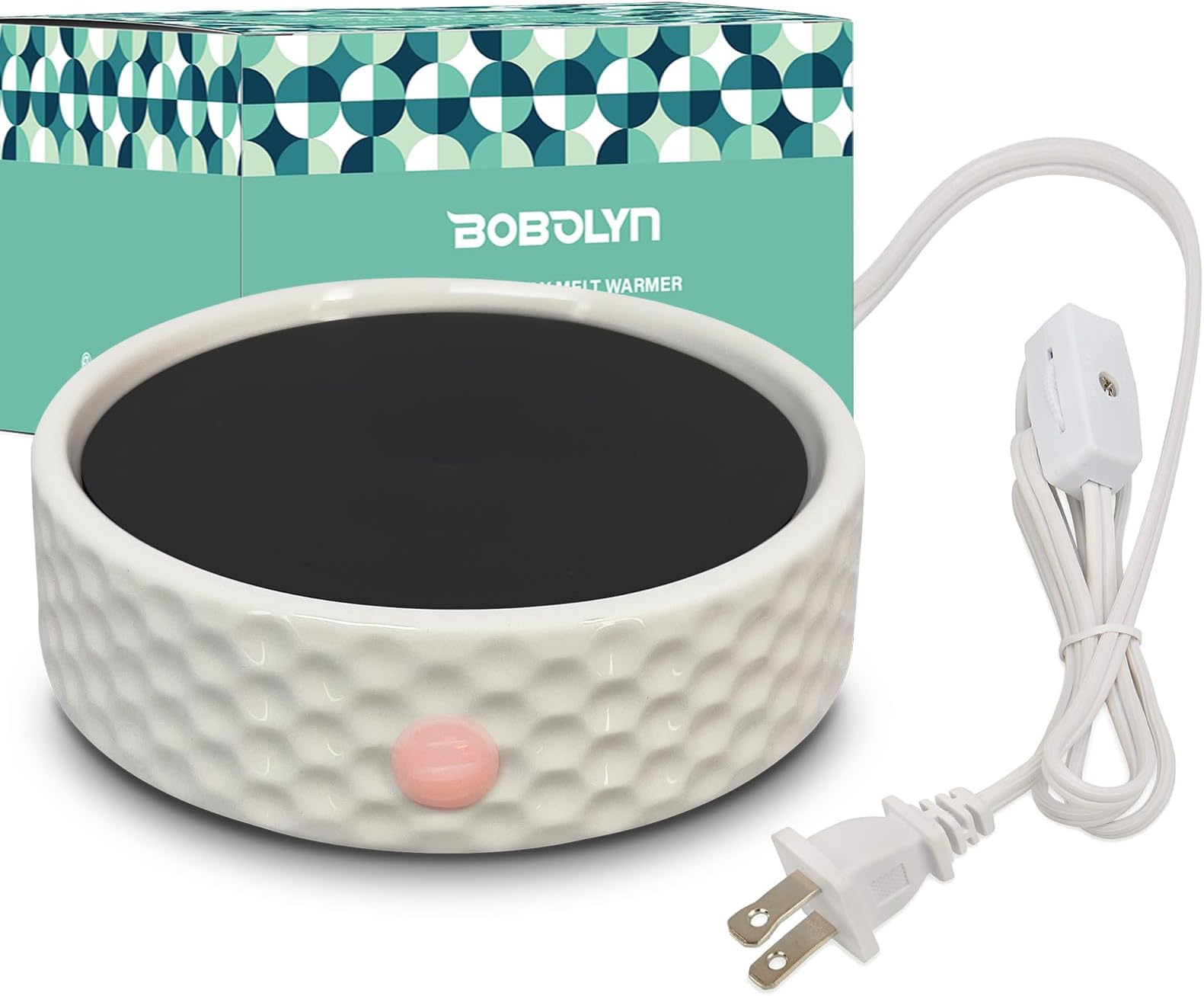 Electric Large Candle Warmer Plate - Ceramic Candle Wax Warmers for Jar Candles, Coffee Mug Warmer, Cup Warmers for Home Office, Aromatherapy Fragrance and Heating Beverage, Milk, Tea, Hot Chocolate