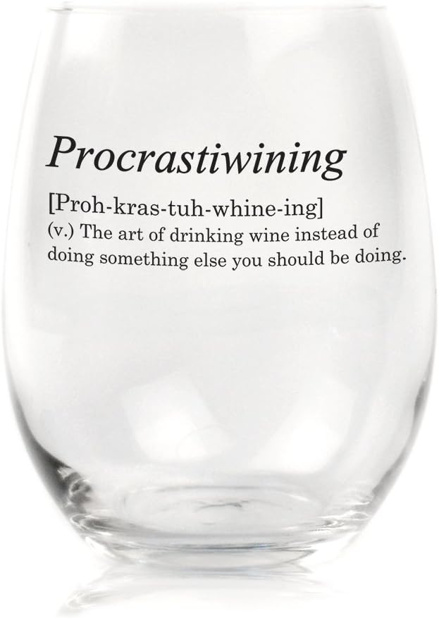 Funny Stemless Wine Glass Dictionary Definitions - Set of 4