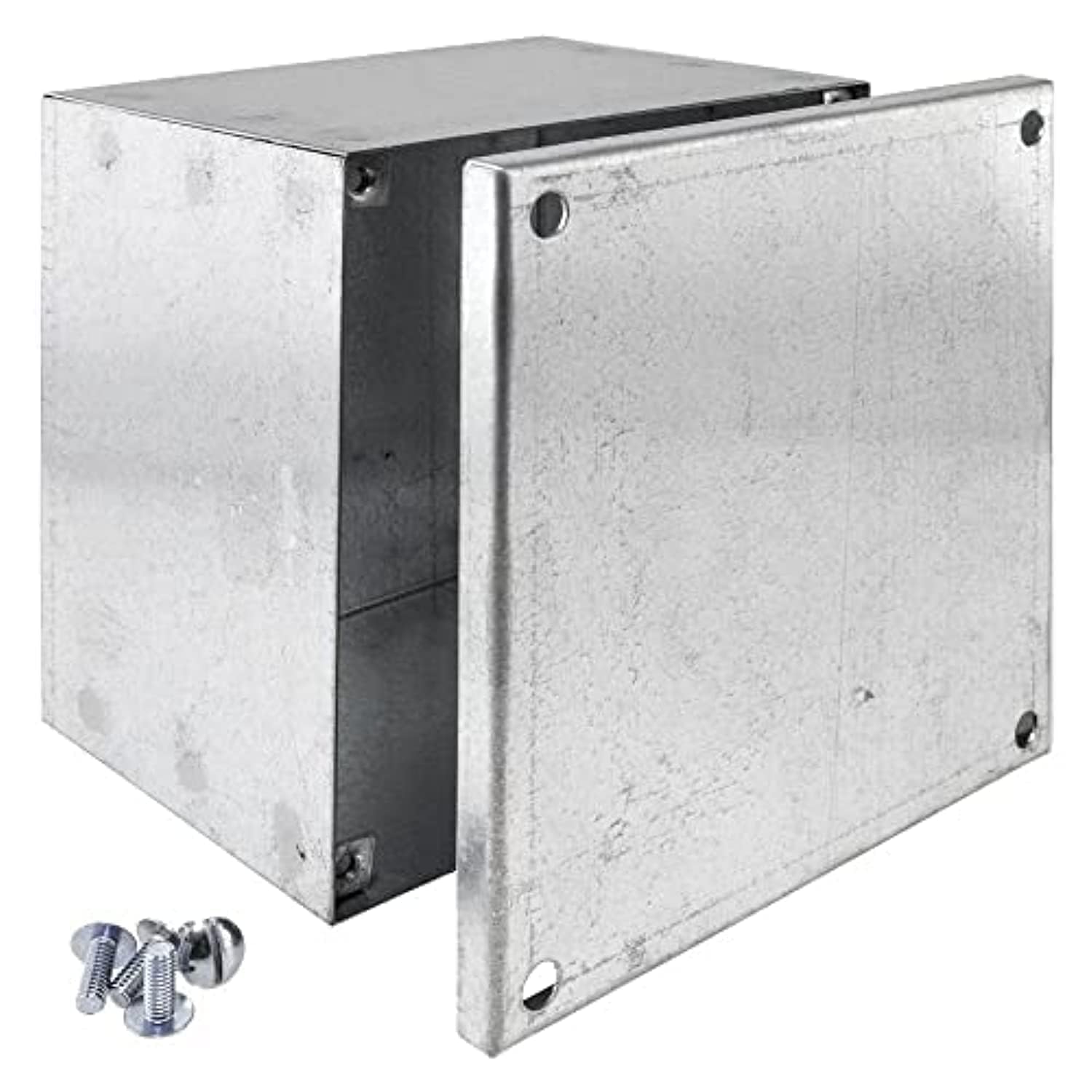 Royal Apex Metal Adaptable Plain Galvanished Electronic Project Junction Enclosure Box BS4568 for Commercial,Industrial Use Etc (100X100X75 MM)