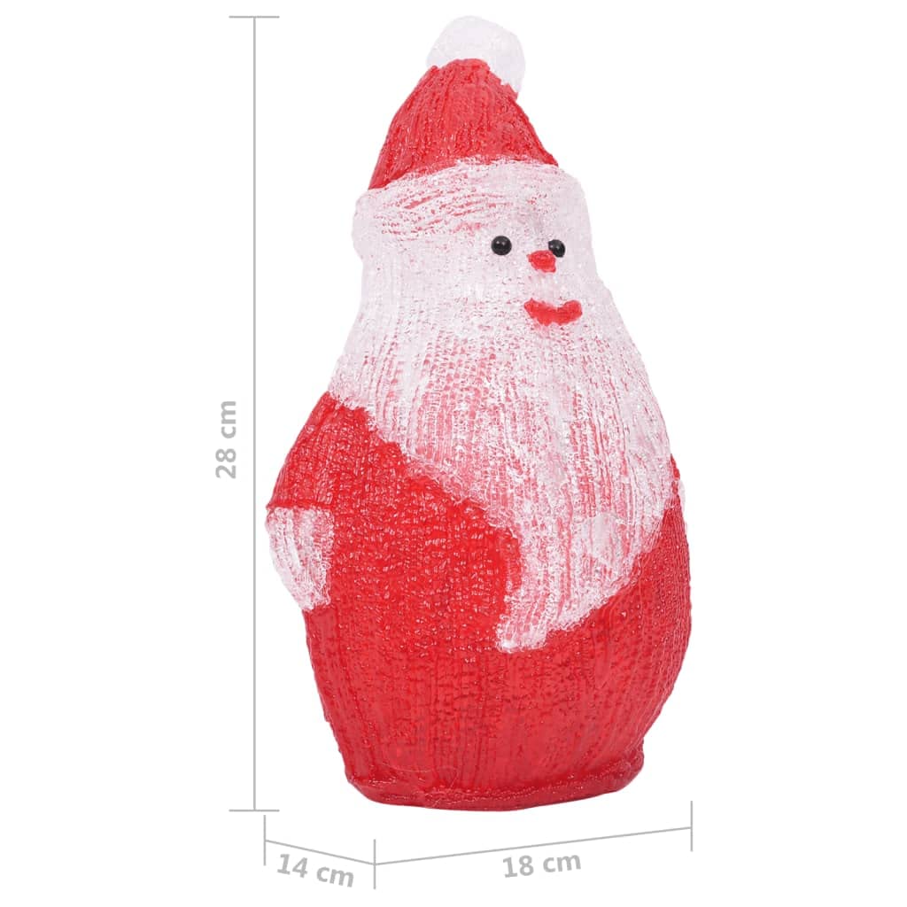 Silhouette Père Noël LED acrylique rouge 28 cm intérieur extérieur avec 25 lumières LED 8 modes d’éclairage batterie décoration Noël jardin maison ambiance festive