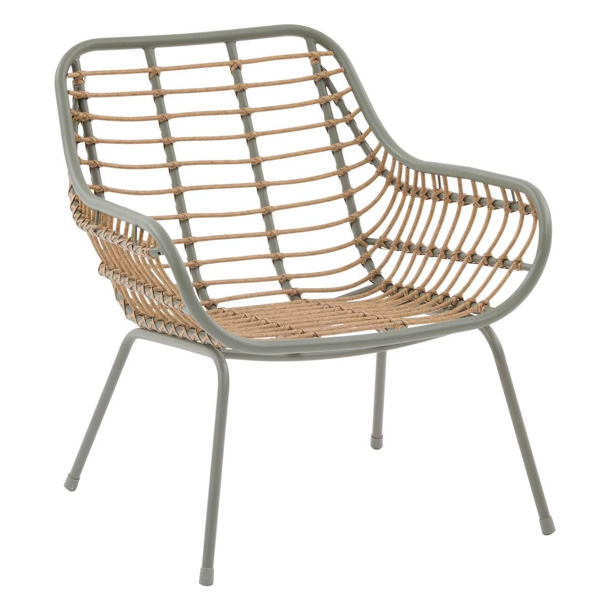 Hespéride - Set da Giardino Paopao a 3 Pezzi - Alloro, Resina Intrecciata, Acciaio Inossidabile, Cuscini Inclusi - per Balcone, Terrazzo, Piccoli Spazi