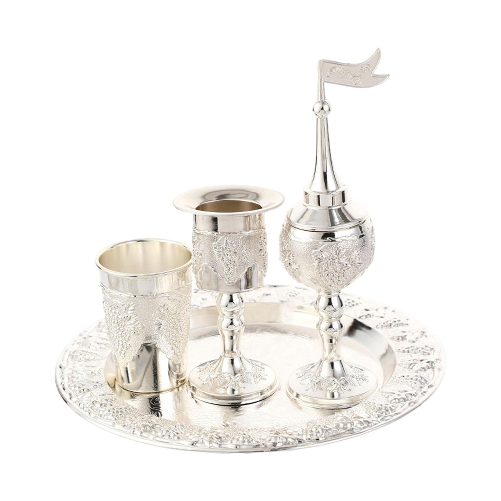 KESOTO Set di Decanter E Bicchieri per Vino, Calici da Vino in Metallo, Ornamenti retrò, Decorazioni, Decanter E Bicchieri, per Feste, Cene E FESTIVITÀ