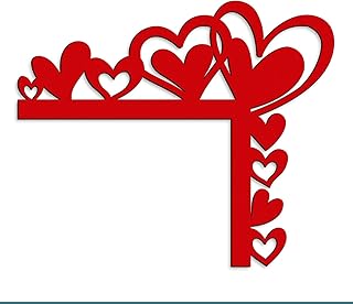 Kercan Valentine's Day Heart Corner Door Frame Decor, Wooden Heart Love Door Topper Wall Decor, 9.8 inch with Stacked Love Design for Bedroom Window Bathroom Home Office (C)