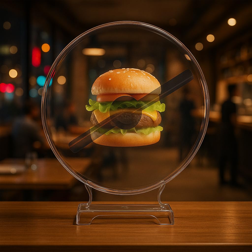 Missyou 3D Hologramm Projektor 20CM mit App Steuerung Bluetooth LED Display Schutzgehäuse Fernbedienung und 1500 Videos für Werbung Messe Schaufenster Weihnachten Halloween