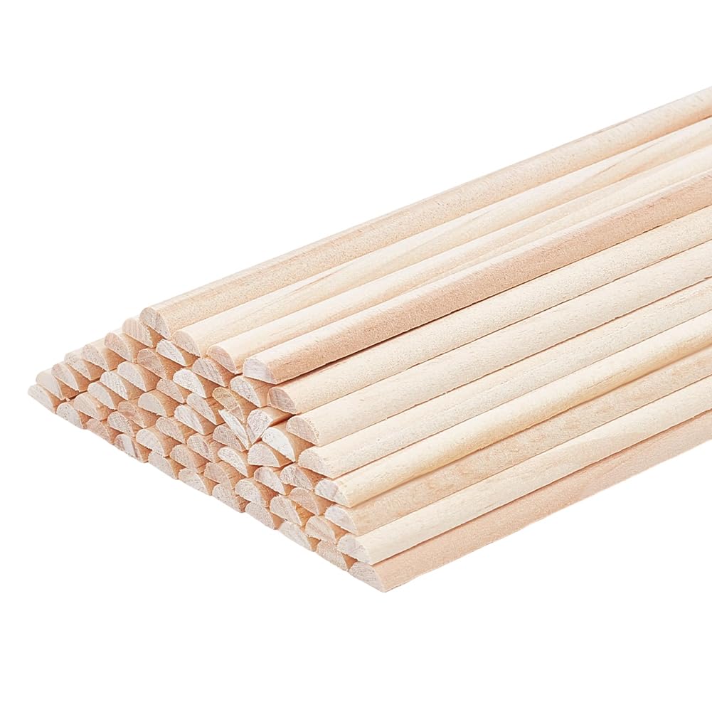 Tiges en bois demi-rondes 30 cm OLYCRAFT pour réparer et personnaliser vos objets déco