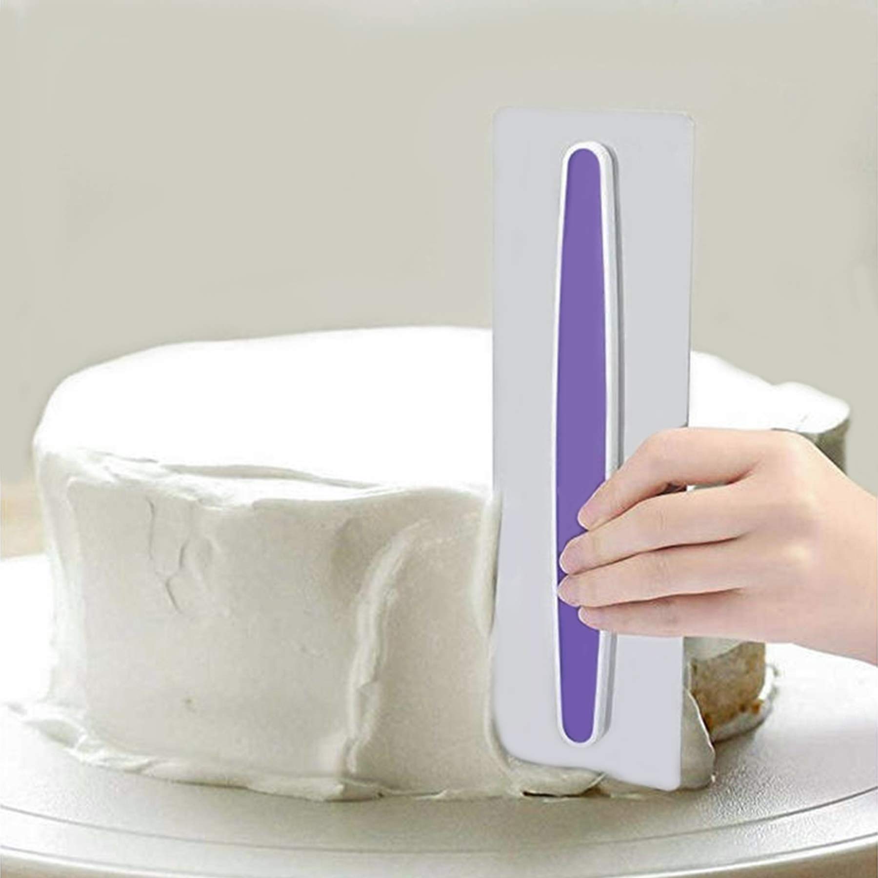 Grattoir à Gâteau Réglable XLKJ - Acier Inoxydable - Mesure En Cm/pouces - Pour Lisser Et Décorer Facilement - Pro Ou Débutant