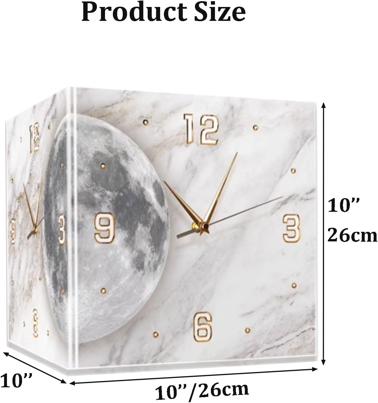 Modern Corner Wall Clock with Light, Led Double Sided Decorative Digital Corner Clock for Bedroom Living Room Home Decor,Sensor Switch,10''