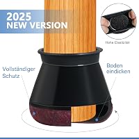 YOZON 20 db Fekete Szilikon Székláb Védő - Nagy Méretű Padlóvédő Sapka Filc Betéttel, 30-40 mm Átmérőjű Kerek Bútorlábakhoz 4