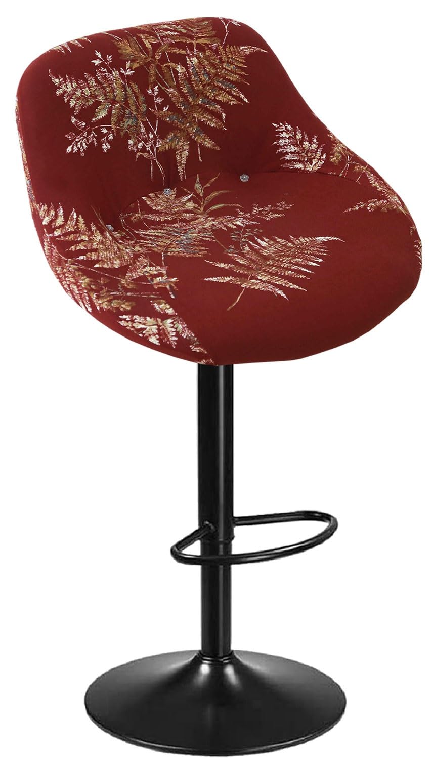 SDNAM Pub Bar Counter Stool Chair Covers with Back and Arms Set of 4/2/1 Stretch, Swivel Curved Kitchen Barstool Chair Cover Curved Back Bar Stool Slipcovers with Arms(H13,1PC)
