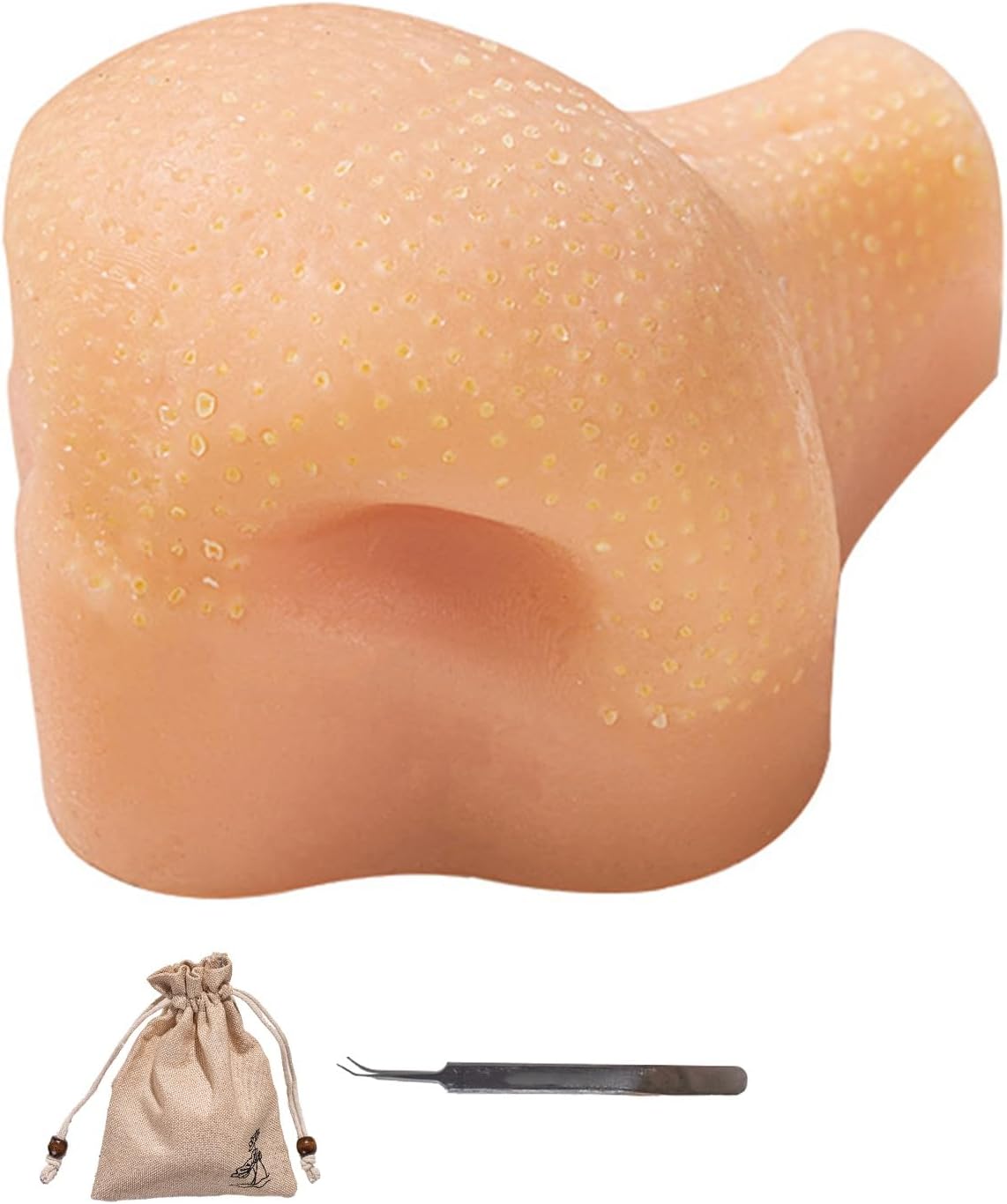 Pimple Popping Stress Relief Toy for Adults, Squeeze Out Blackheads in Nose to Relieve Stress, with Tweezer, Realistic Nose Acne Simulator Sensory Fidget Toy Skin