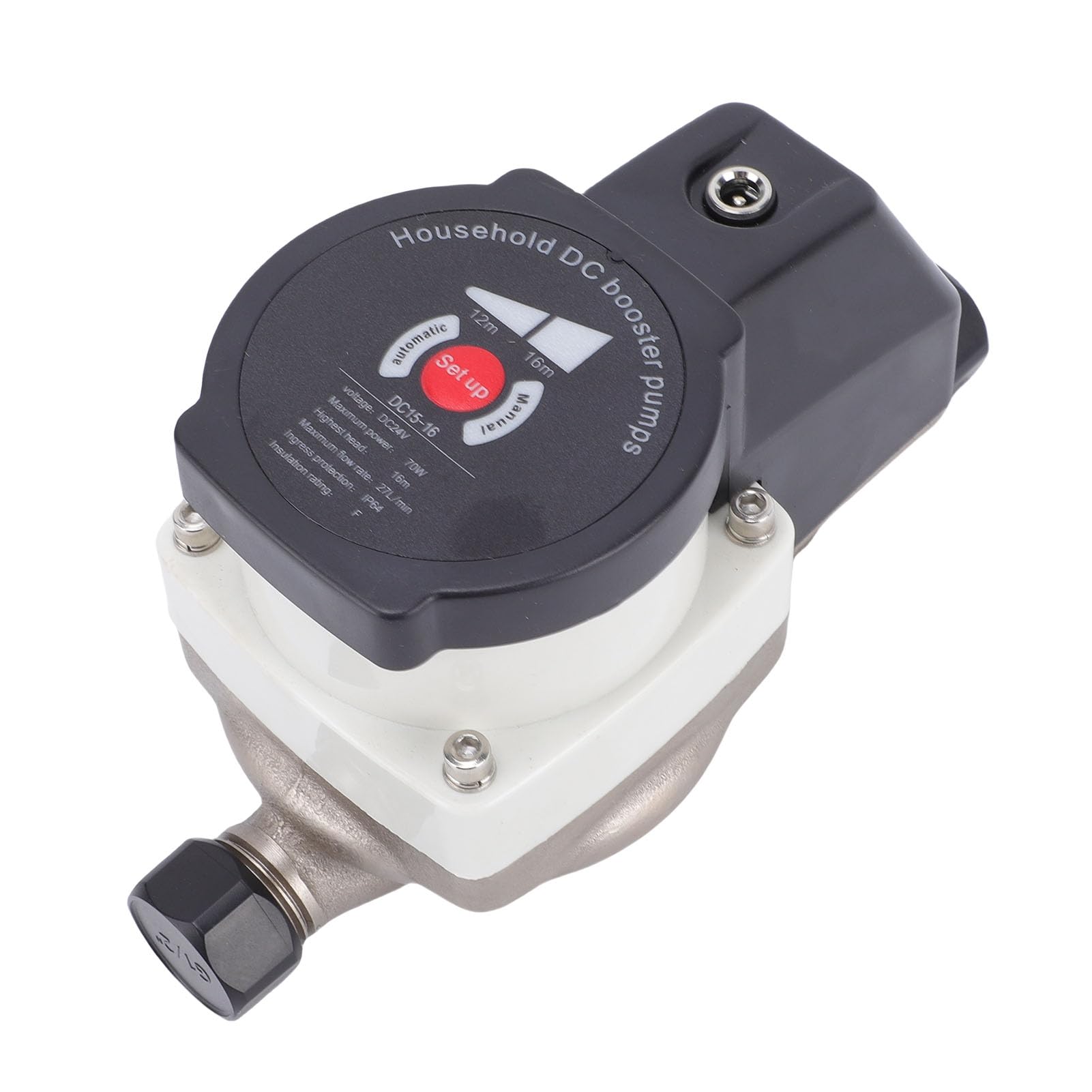 Topiky Bomba de Refuerzo de Ducha 70W 428GPH Salida de Entrada de 1/2 Pulgada, Bomba de Refuerzo de Presión de Agua Silenciosa con Tubo Corrugado para Inodoro de Lavabo Doméstico (Enchufe de la UE