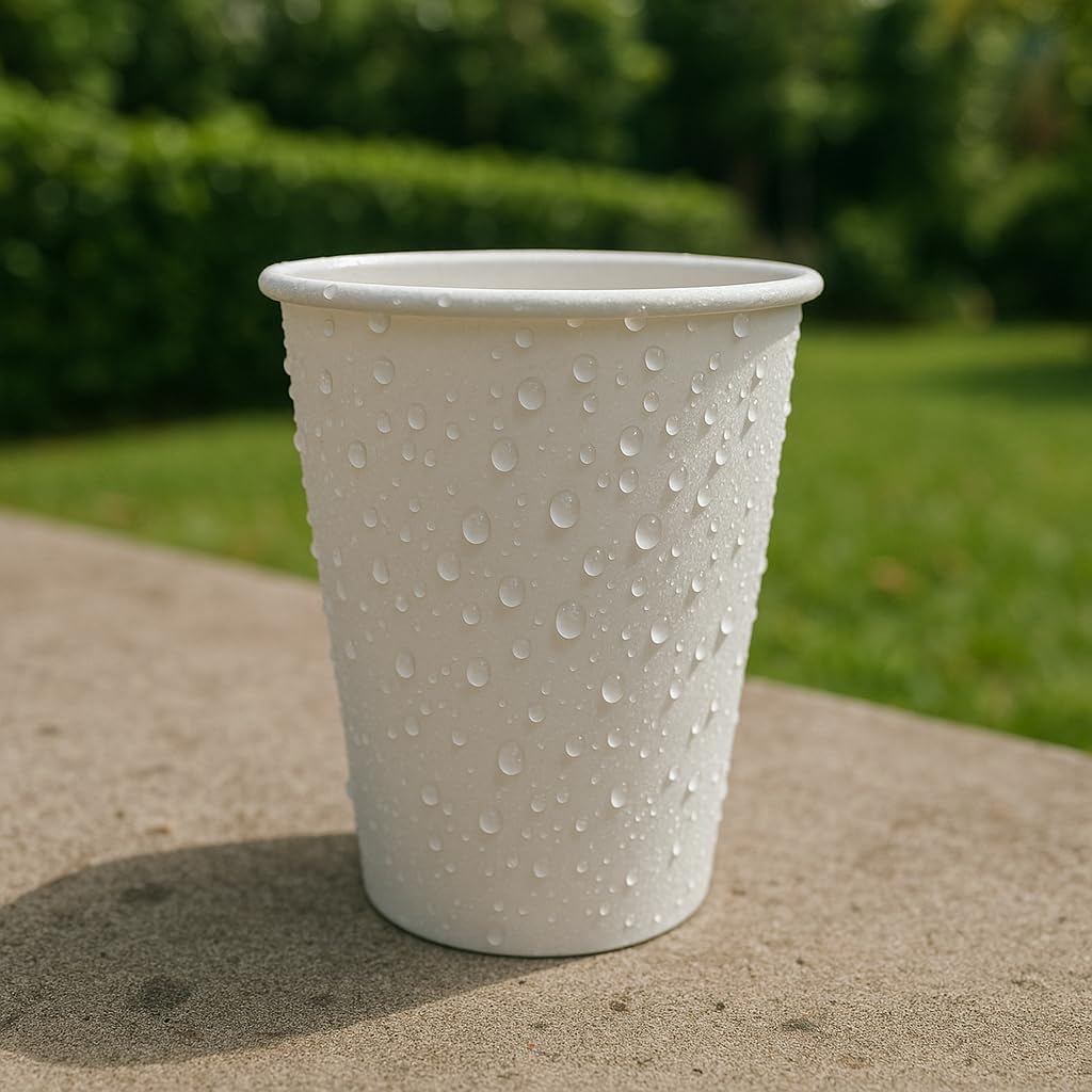 Terryshop74 1000 bicchieri in carta biodegradabile XXXL 300 ml per bevande Fredde Calde The e Cappuccino Birra (1000 bianchi, 1000, unità)