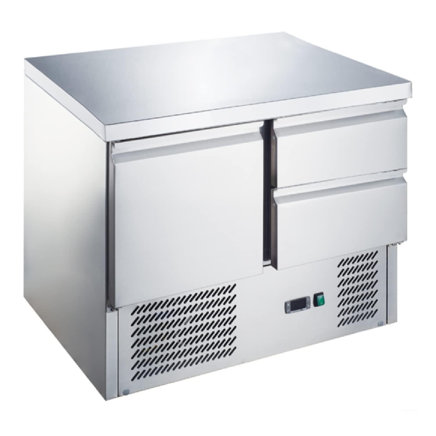 Ristoattrezzature Banco Frigo Saladette con Piano in Acciaio Inox (1 porta)