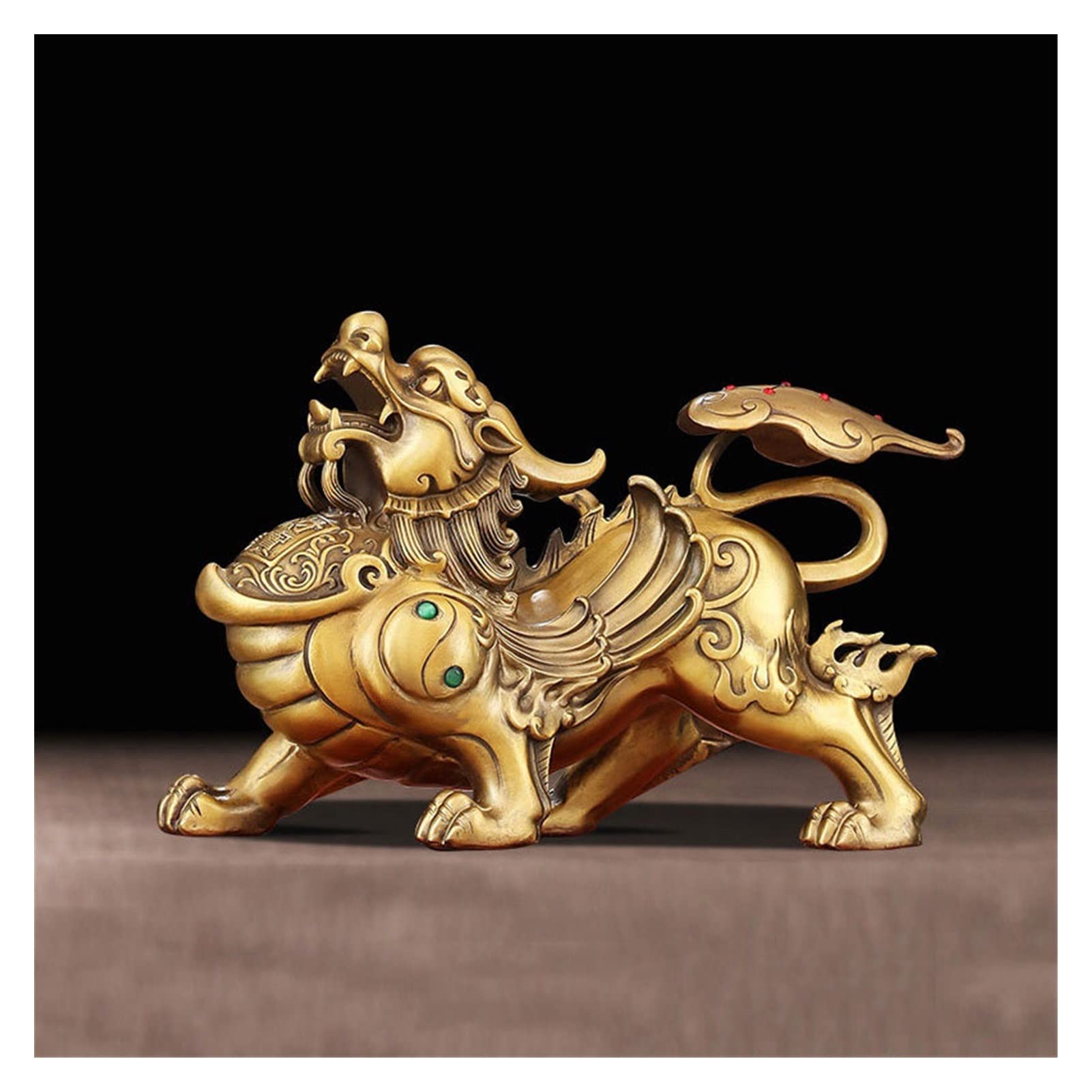 SnamicE Sculpture Decor Lucky Brass Pixiu Ornaments Pixiu Living Room Gathering Money Pixiu Home Office Decoration Statue Decoration,