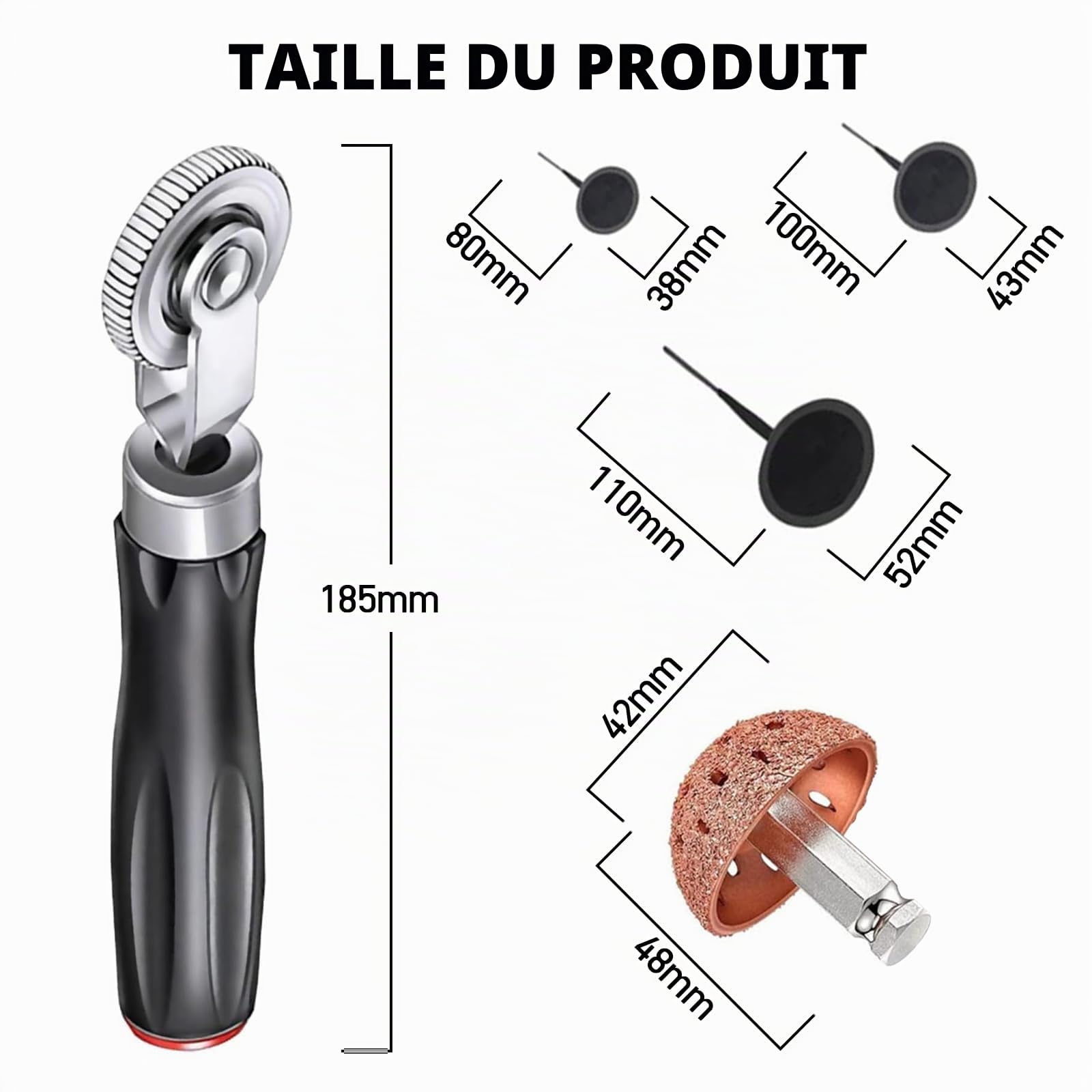 Kit de réparation de pneus 27 pièces Heavy Duty avec Bouchons | rouleau de patch de pneu avec tampon de pneu, réparation de pneus de voiture, kit de réparation de crevaison pour voiture
