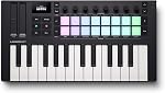 Novation Launchkey Mini 25 [MK4] — Portable 25 Mini-Key, USB, MIDI Keyboard Controller with DAW Integration. Chord Mode, Scale Mode, Drum Pads, and Arpeggiator. Includes Music Creation Software Bundle