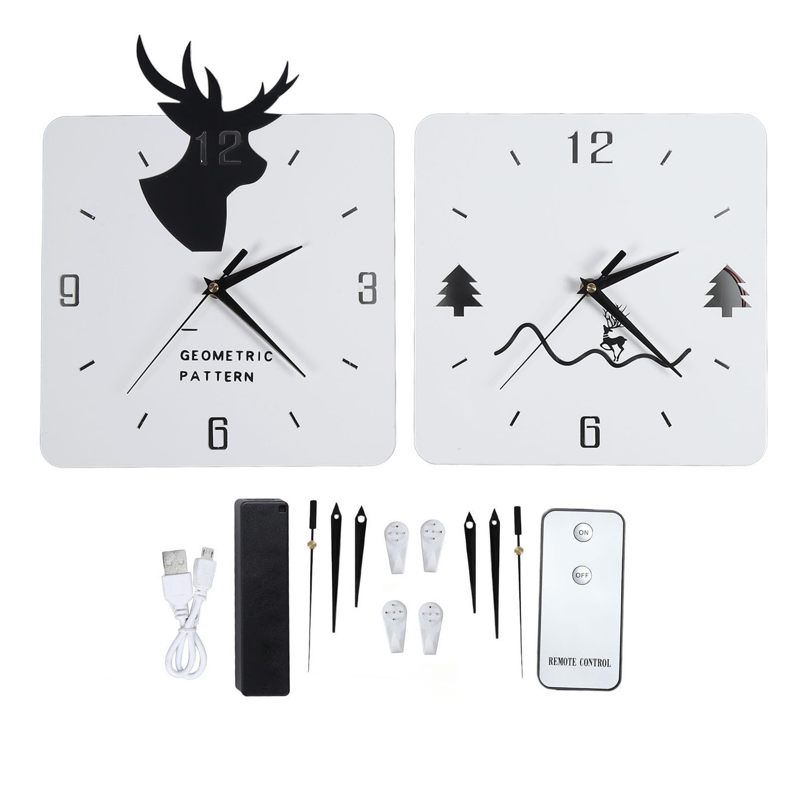 Horloge murale d'angle double face Pilipane moderne et silencieuse en métal 2350g